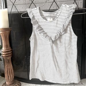 🌺2/$8🌺 Anthropologie Maeve Ruffle/Striped Tank